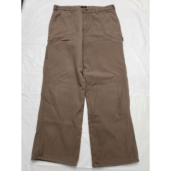 Stanley Other - Stanley Pants Mens 34x30 Brown Fleece Lined Canvas Carpenter Insulated Workwear